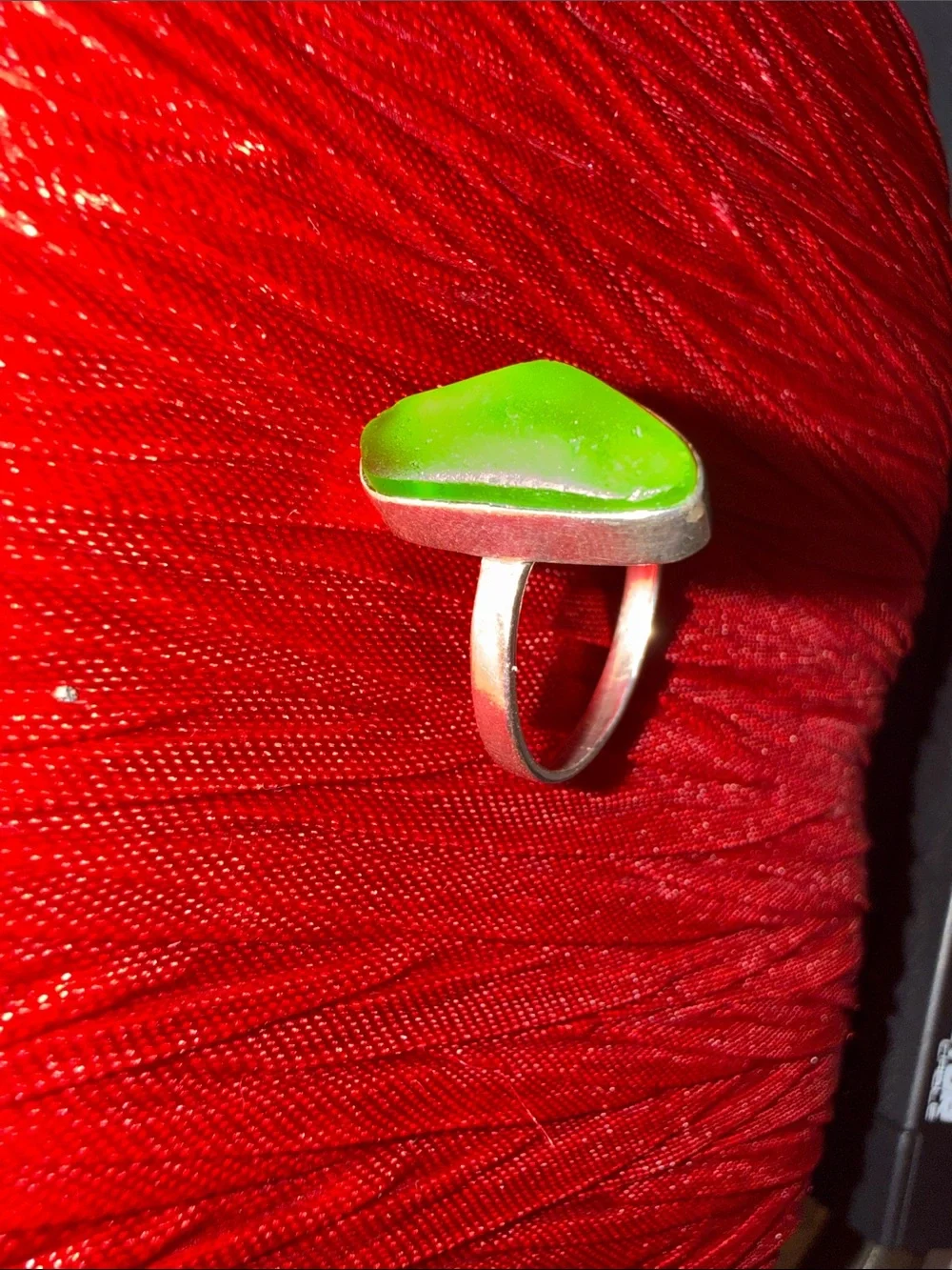 Green Sea Glass Sterling silver Ring - Unbranded